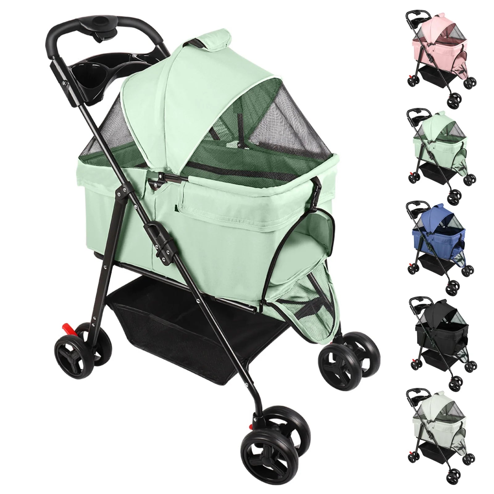 Poussette 3-en-1 Pliable pour Chien avec Panier Détachable - Pattoune Senior™