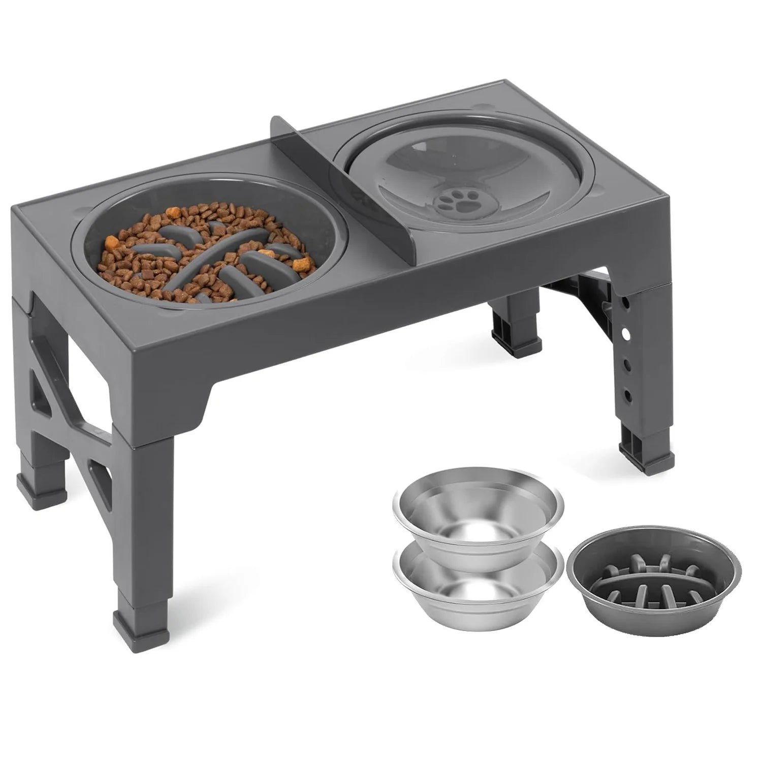 Gamelle Surélevée Réglable Orthopédique en Inox - Pattoune Senior™