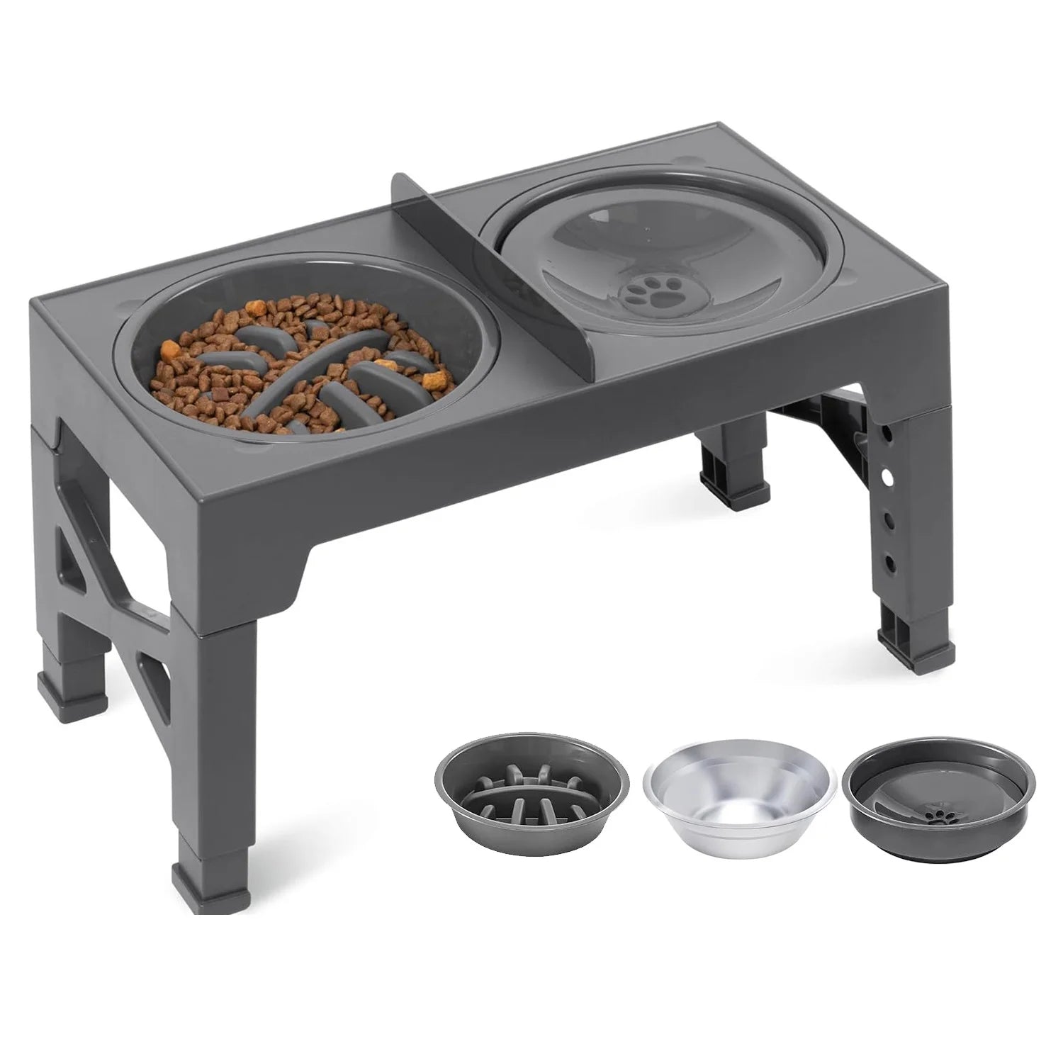 Gamelle Surélevée Réglable Orthopédique en Inox - Pattoune Senior™