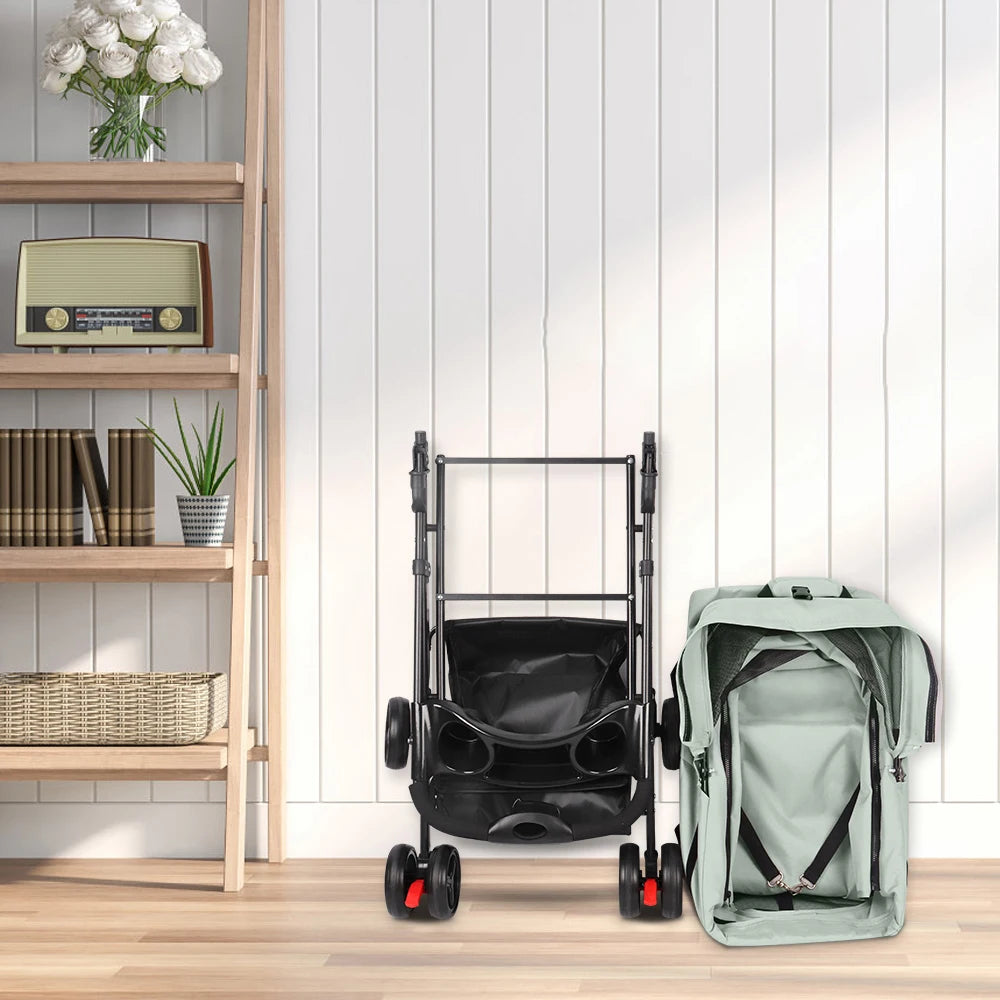Poussette 3-en-1 Pliable pour Chien avec Panier Détachable - Pattoune Senior™
