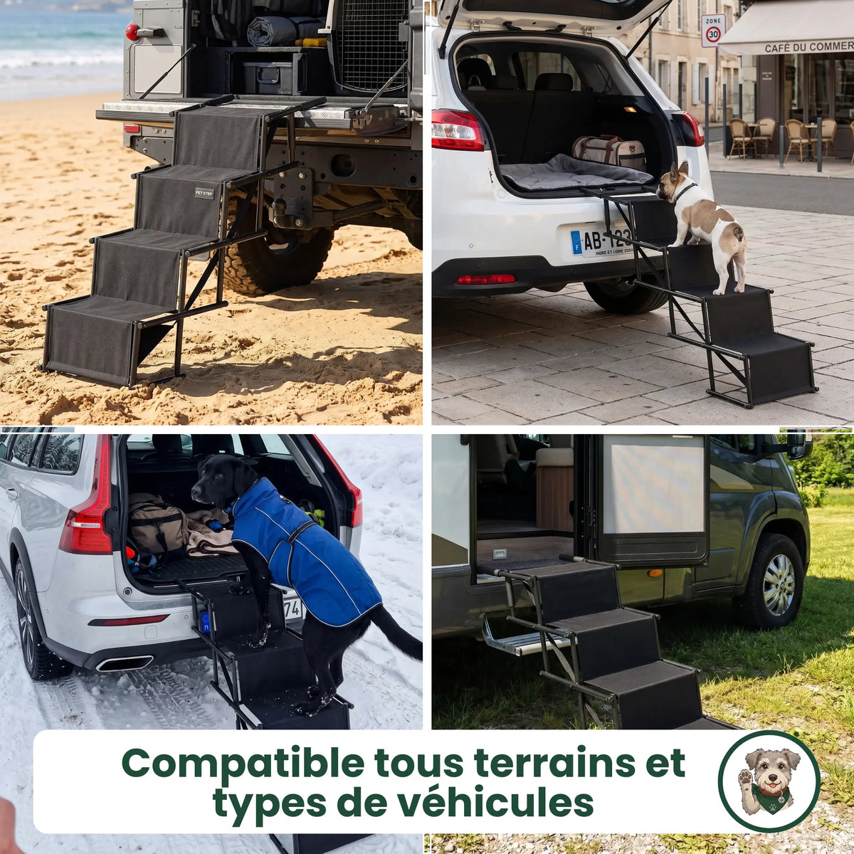 Escalier Pliable d'accès Voiture pour Chien